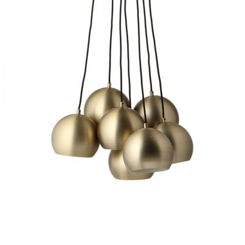 multi ball pendant matt antique brass-black lamp RO 399