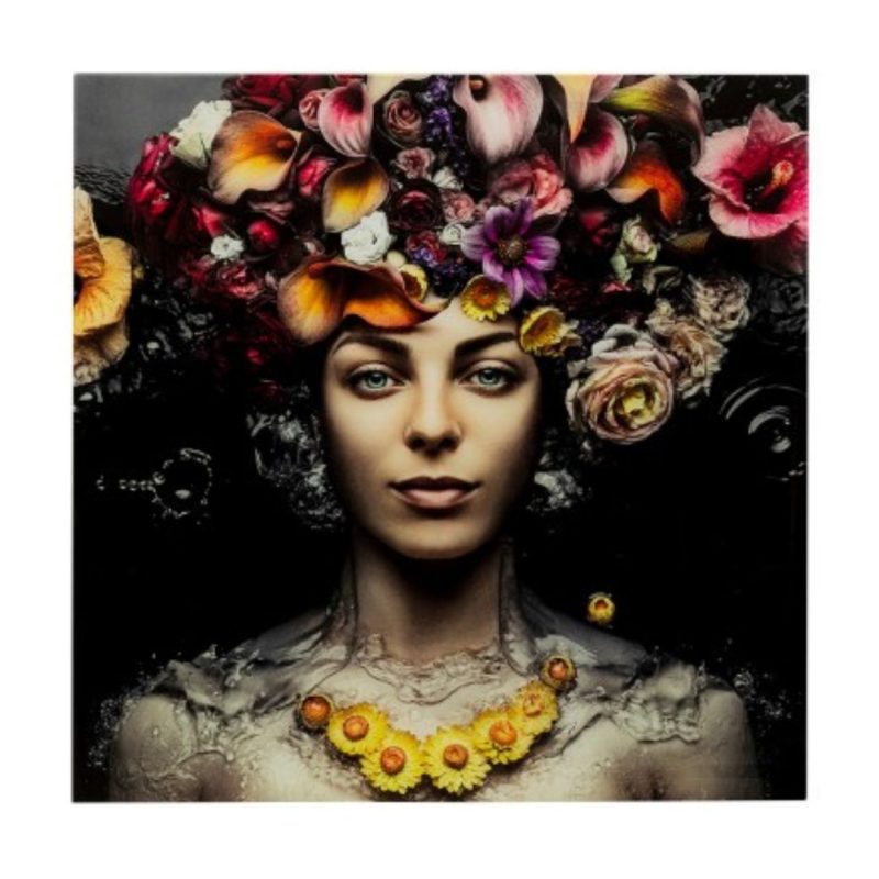 65022 Picture Glass Flower Art Lady 120*120C