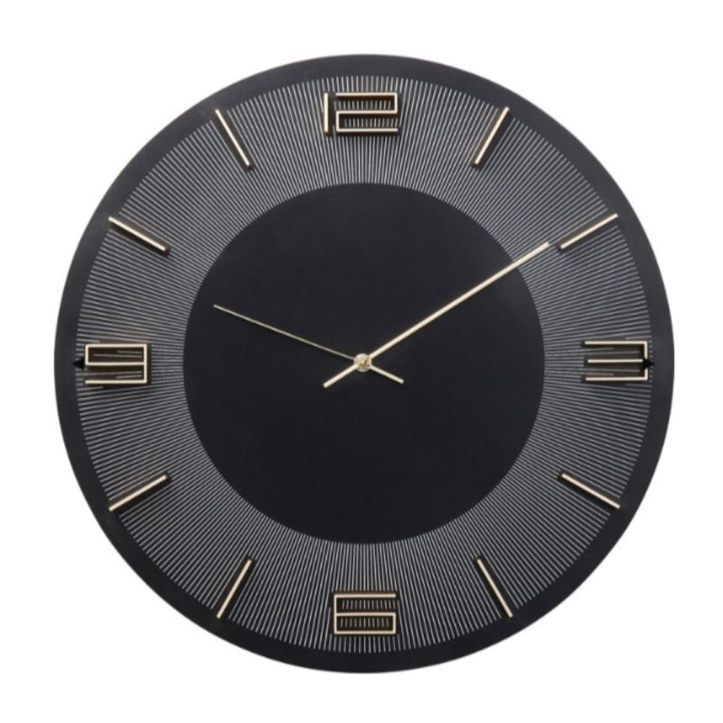 52053 Wall Clock Leonardo Black/Gold Ø49cm