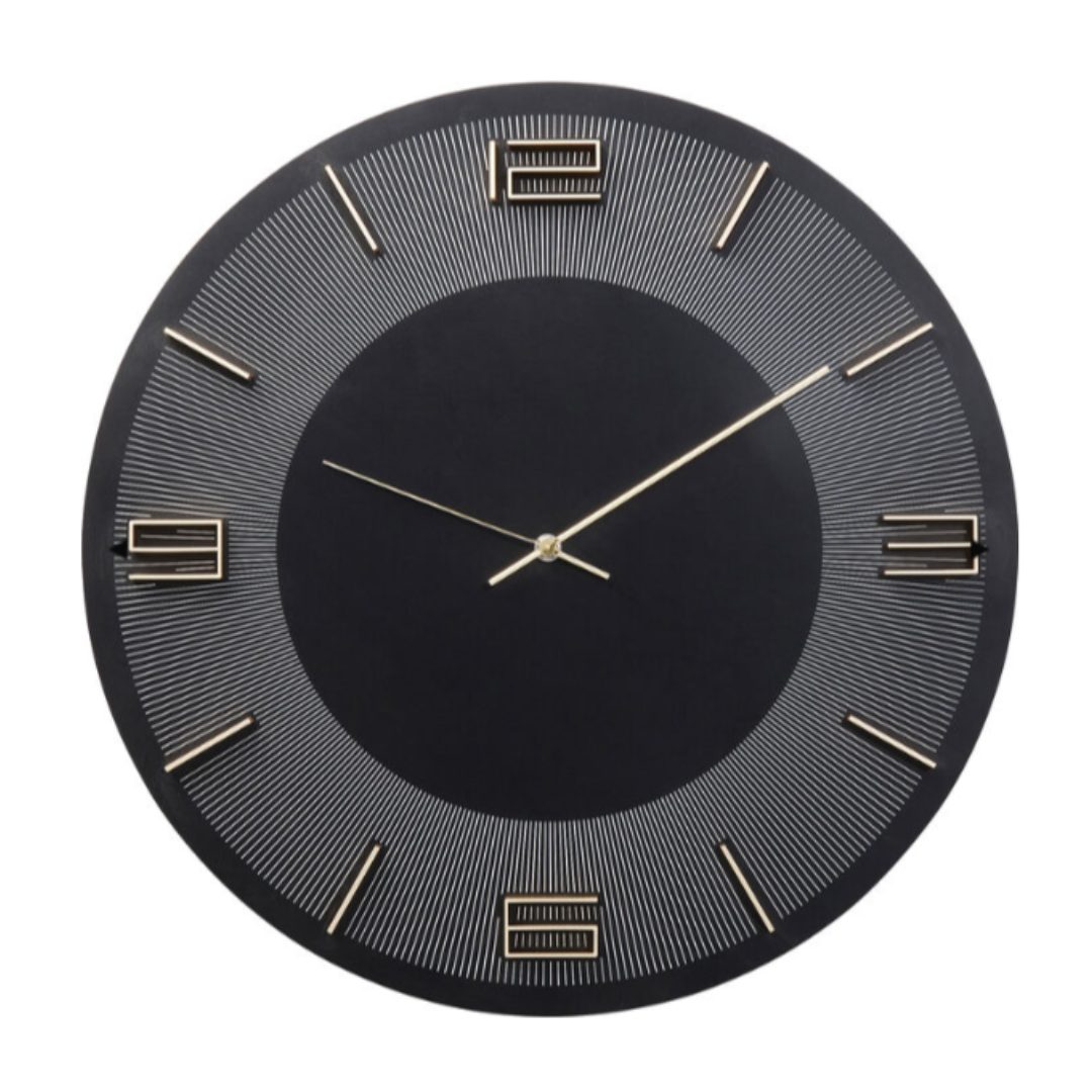 52053 Wall Clock Leonardo Black/Gold Ø49cm