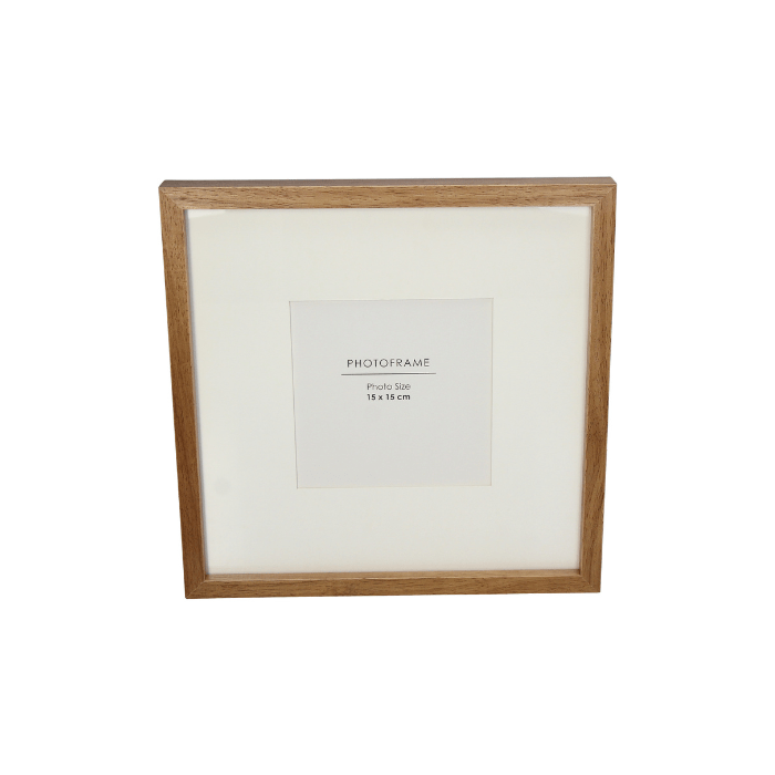 Photo Frame Rubberwood Natural 15x15cm