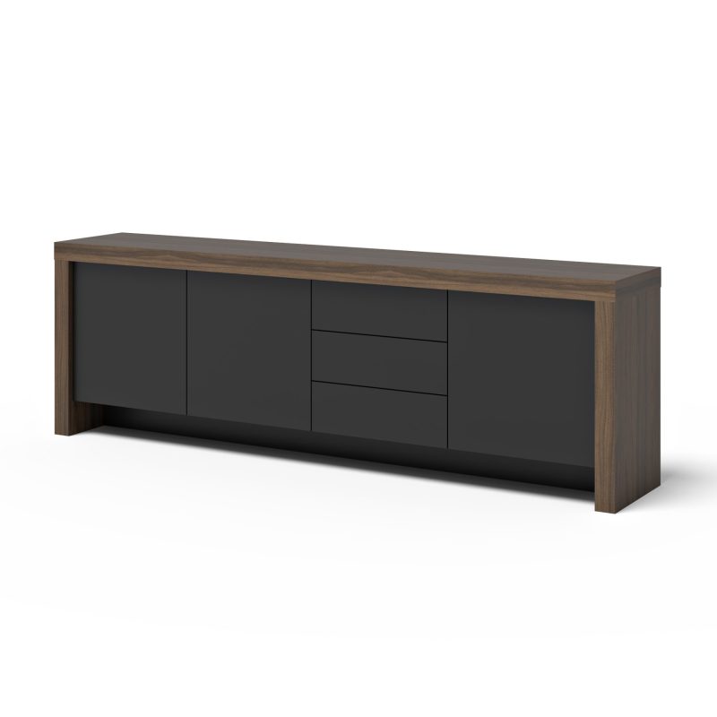 Kobe_2Doors+3Drawers_Walnut_Black_Three-quarter